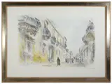 Michele Cascella, Landscape, lithograph