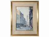 Gino Paolo Gori, Valencia Calle della Paz, oil on canvas cardboard