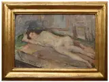 Renzo Zanutto, Study for nude 1940, oil on canvas