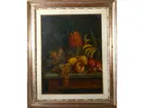 Aurelio Zingoni, Still Life with Game and Still Life with Fruit, two oil paintings on canvas