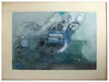 Domenico Spinosa, Composition, mixed media on paper applied to tablet