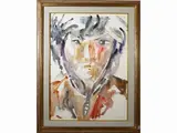 Silvio Loffredo, Portrait, watercolor on canvas
