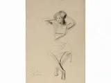 Emilio Ambron, Female portraits, two drawings in pencil and charcoal on paper