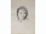Emilio Ambron, Female portraits, two drawings in pencil and sanguine on paper