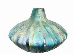 Grande vaso a bulbo in ceramica invetriata, 1969 by Marcello Fantoni, nei toni dell'azzurro, offered Jun 2022