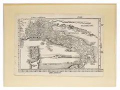 Martin Waldseemüller, Modern tabula italie, wood-cut print