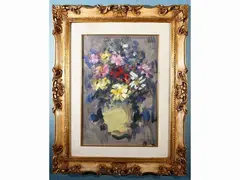 Flowerpot by Enzo Pregno, oil on canvas, offered Jun 2022