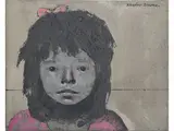 Xavier Bueno, Portrait of a young girl, oil on canvas