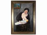 Fillide Levasti, Maternity, oil on cardboard