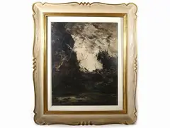 Landscape by Ubaldo Magnavacca, oil on cardboard, offered May 2022