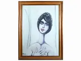 Pompeo Borra, Female portrait, oil on canvas
