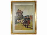 Vecchio pastore by Carlo Domenici, oil on hardboard, offered May 2022