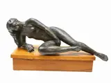 Emilio Ambron, Reclining nude, bronze sculpture