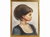 Emilio Ambron, Female portrait, oil on canvas