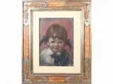 Ermanno Toschi, Portrait of little girl, fresco on faesite