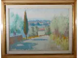 Country landscape by Dino Migliorini, oil on hardboard, offered May 2022
