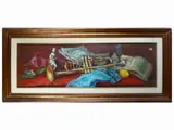 Still life by Osman Lorenzo De Scolari, oil on panel, offered May 2022