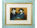 Marcello Boccacci, Marito e la moglie 1950, oil on cardboard