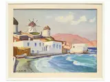 Armeno Mattioli, Marine landscape 1933, oil on canvas