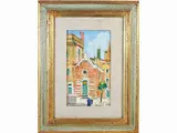Piazza Alberelli 1976 by Rodolfo Marma, oil on canvas board, offered May 2022