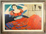Salvatore Fiume, Odalisque, screenprint on canvas