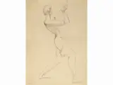 Emilio Ambron, Study of a figure, pencil drawing on paper