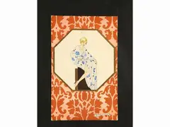 Female figure by Giovanni Meschini, pochoir, offered May 2022