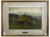 Emilia Ferrettini Rossotti, Spring landscape 1914, oil on tablet
