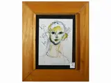 Ernesto Treccani, Faces, two mixed media on paper laid on cardboard