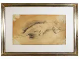 Gianni Vagnetti, Study of a reclining figure, pencil on paper