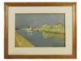 Carlo Passigli, Marine landscape, oil on cardboard