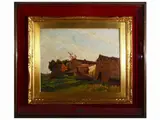 Tuscan farmhouse by Carlo Domenici, oil on panel, offered Mar 2022