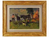 Ciuchi e Boari by Carlo Domenici, oil on hardboard, offered Mar 2022