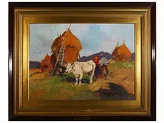 La vitella bianca by Carlo Domenici, oil on canvas cardboard, offered Mar 2022