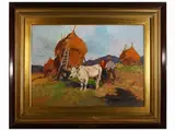 La vitella bianca by Carlo Domenici, oil on canvas cardboard, offered Mar 2022