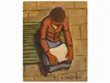 Giulio Masseroni, Figure, oil on tablet
