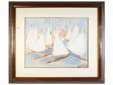 Sails by Magdalena Rădulescu, oil on canvas, offered Mar 2022