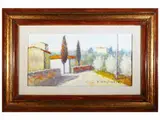 Tuscan landscape by Dino Migliorini, oil on hardboard, offered Mar 2022