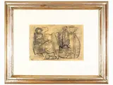 Alessandro Volpi, Compositions with figures, two mixed media on paper