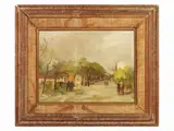 Marcello Boccacci, Landscape with Figures, oil on cardboard