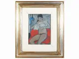 Bruno Paoli, Modella e pittore 1978, oil on tablet