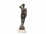 Quinto Martini, Nude with hand on head, bronze sculpture