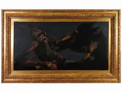 Leader with horse by Alfio Rapisardi, oil on canvas, offered Mar 2022