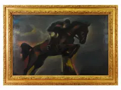 Horse rider by Alfio Rapisardi, oil on canvas, offered Mar 2022