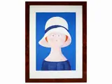 Portrait of woman with hat by Antonio Bueno, lithography, offered Mar 2022