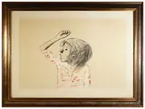 Xavier Bueno, Portrait of little girl, lithograph