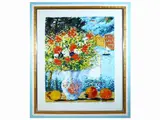 Michele Cascella, Flowerpot in a landscape, silk screen print