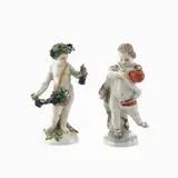 Giuseppe Succi, Meissen, two polychrome porcelain figures