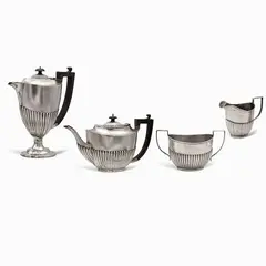 Silver tea and coffee service by Arturo Cavalli, 1931, mark John Price Hunt, offered Dec 2019
