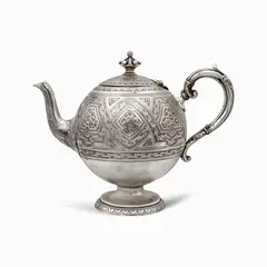 Silver teapot by Arturo Cavalli, 1867, mark William Marshall, offered Dec 2019